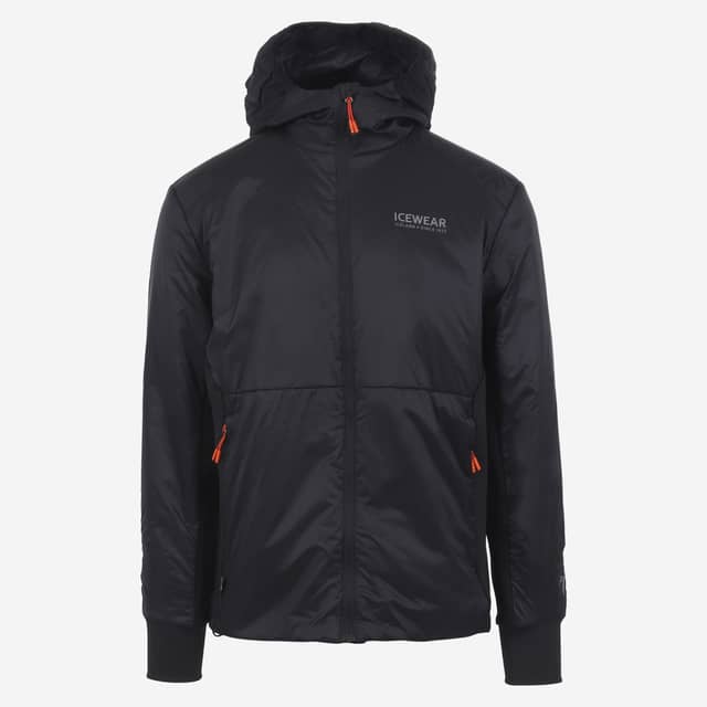 Black sheep Icelandic wool filled hooded jacket